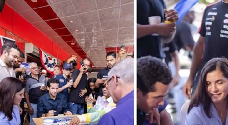 Embajadora de EE. UU. comparte con políticos dominicanos en un colmadón de Baní