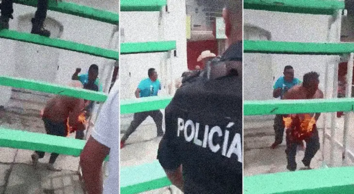 IMAGENES FUERTES: Queman vivo a un funcionario de la Fiscalía en México 