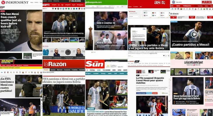 Qué dicen las portadas del mundo sobre la dura sanción de la FIFA a Lionel Messi