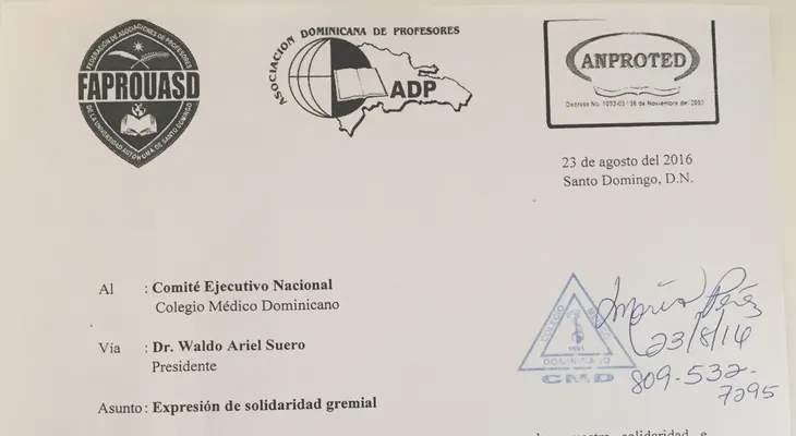 Organizaciones respaldan lucha del CMD 