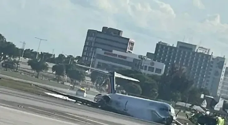 Se incendia avión salió desde Santo Domingo hacia Miami; con 140 personas y 11 tripulantes