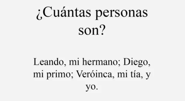 Respuesta correcta: ¿Cuántas personas son? Descúbrelo