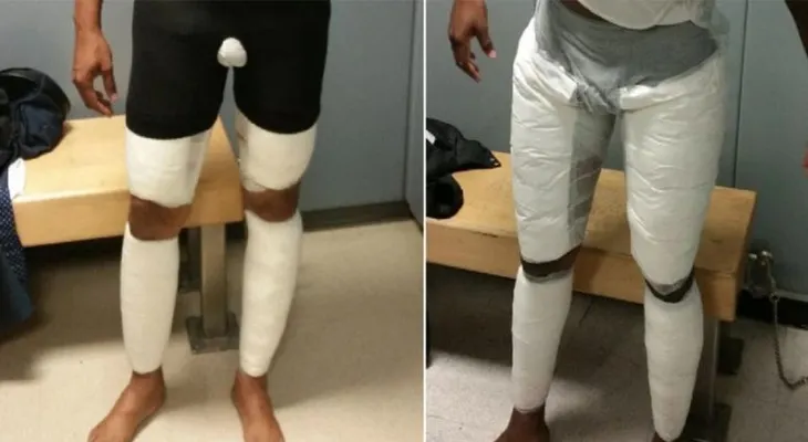 Arrestan dominicanos Ariel García y Elvin Montilla Sosa, en el JFK con cocaína en pantalones  