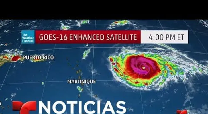 Imágenes satelitales de la trayectoria del huracán Irma rumbo hacia el Caribe 
