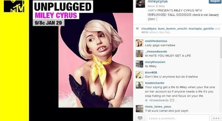 Miley Cyrus se desnuda para MTV Unplugged