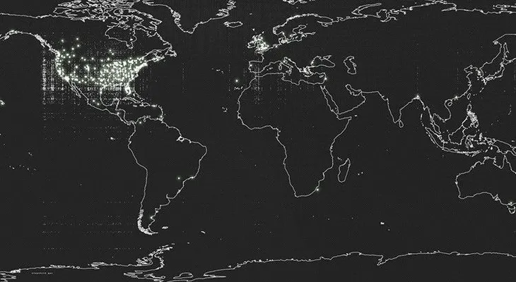 Nace el mapa de la Nación Extraterrestre con datos de 18.000 avistamientos de ovnis