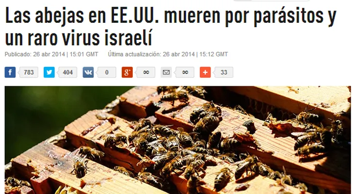 Las abejas en EE.UU. mueren por parásitos y un raro virus israelí 