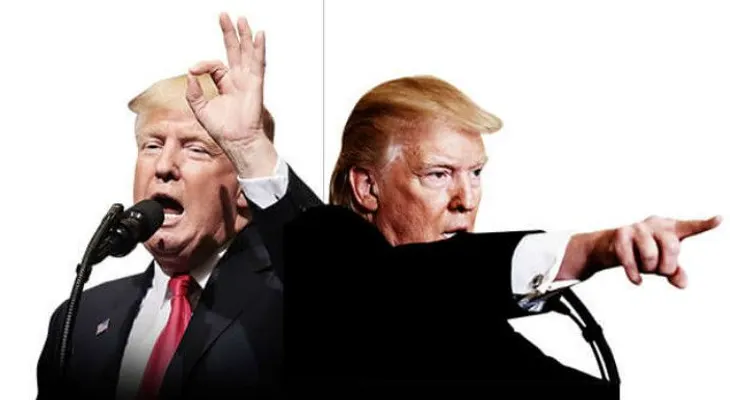 Trump en mitin vs. el Trump con teleprompter: las contradicciones