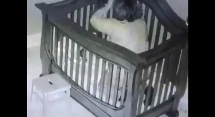 Abuela coloca al bebé en la cama y hace reír a todos 