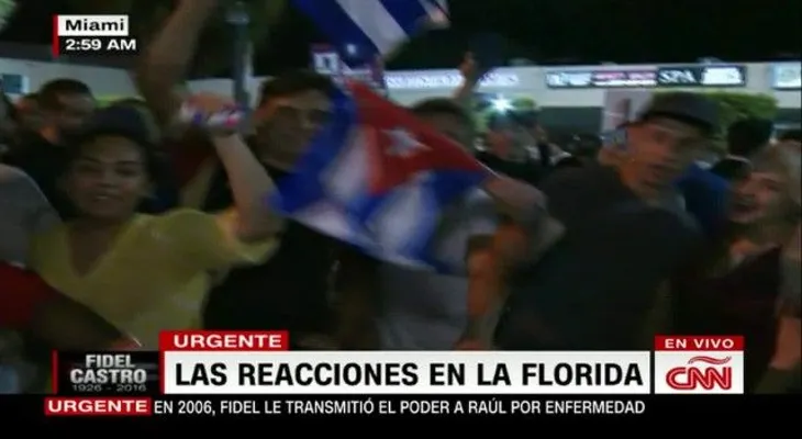 Cientos de personas se tomaron las calles de la Pequeña Habana en Miami tras muerte de Castro