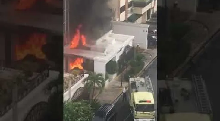 Incendio afecta torre en el Evaristo Morales del DN