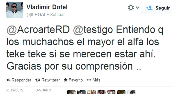Vladimir Dotel pide a Acroarte excluir su nominación a premios Soberano 