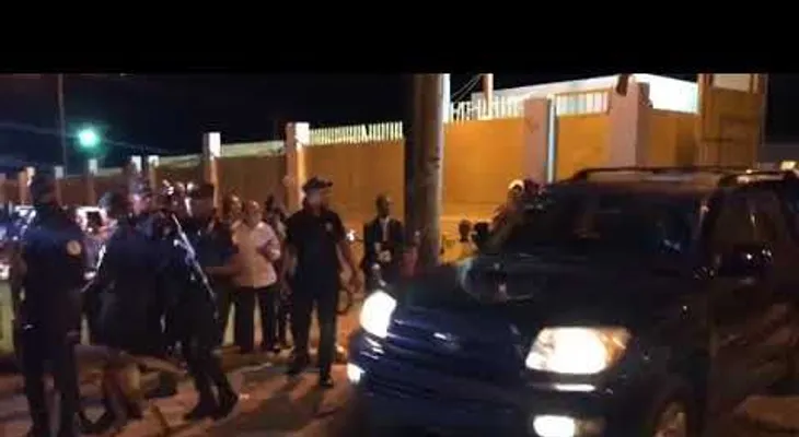 Angel Rondón y Víctor Díaz Rúa cuando salían de Najayo