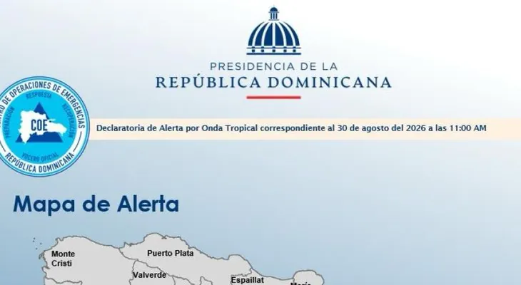 El COE pone en alerta verde a siete provincias por onda tropical que dejará lluvias