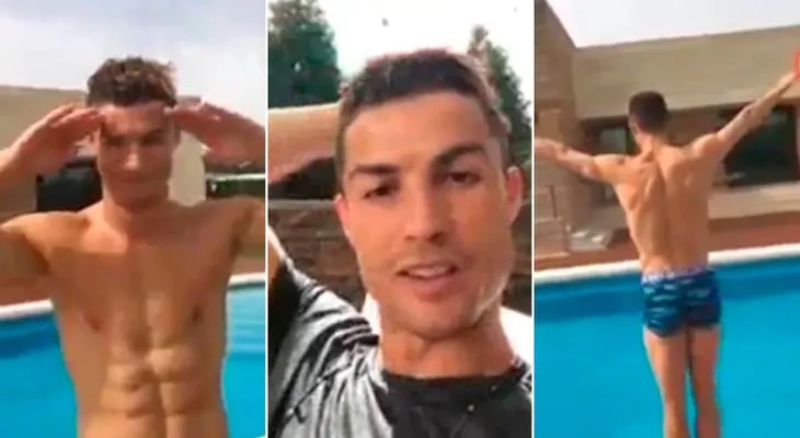 La transmisión en vivo de Cristiano Ronaldo, con striptease y mensaje a sus críticos: "Sigan odiándome"