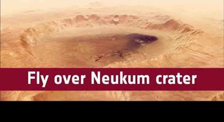 Imágenes inéditas del cráter Neukum en un espectacular sobrevuelo de Marte