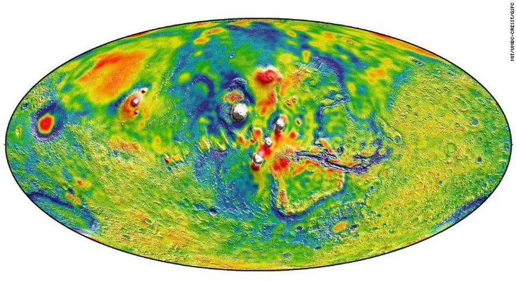 La NASA crea el mapa más detallado de la gravedad de Marte