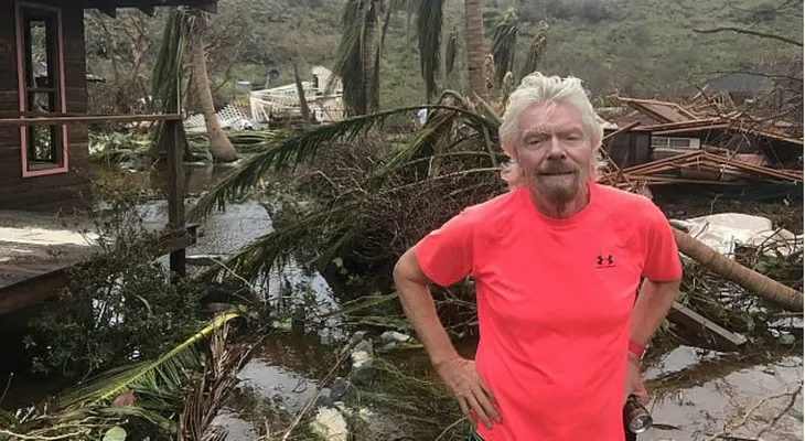 En ruinas: así dejó Irma la mansión del multimillonario Richard Branson 