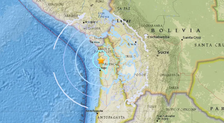 Sismo de magnitud 5,7 sacude costa de Tarapacá, Chile