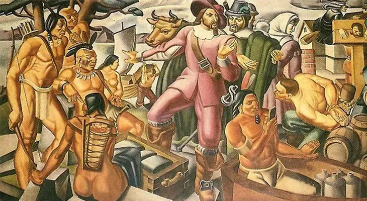 Detectan la presencia de un iPhone en una pintura de 1937 sobre los pueblos nativos de EEUU
