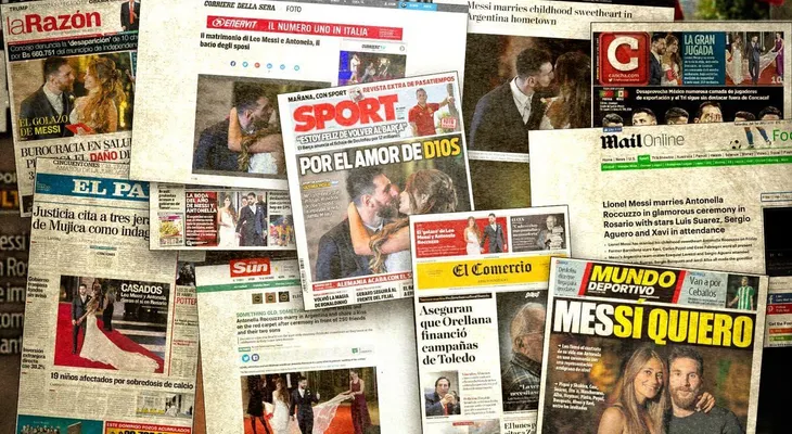 El casamiento de Messi, protagonista de las primeras planas del mundo