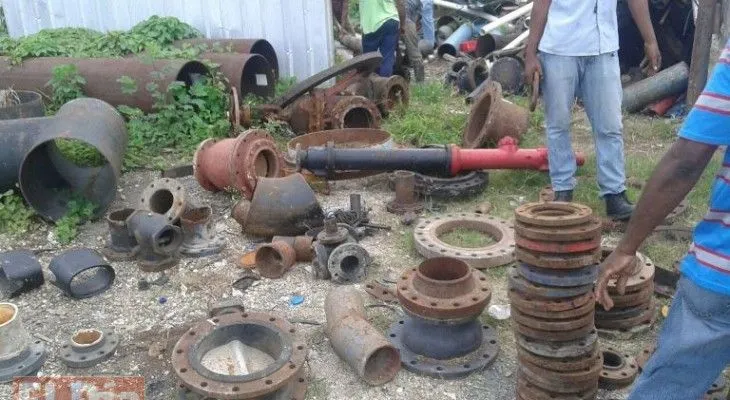 PN ocupa más de 100 piezas de metal robada a la CAASD 