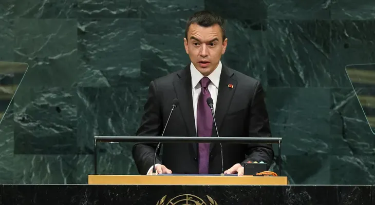 Noboa pide en la ONU una respuesta coordinada contra el crimen organizado transnacional