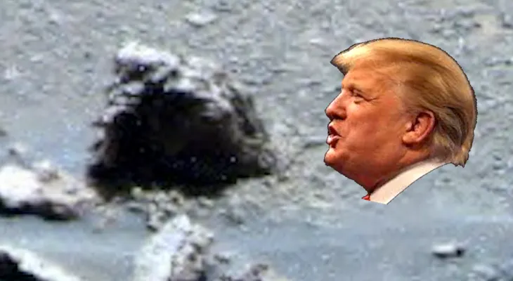Encuentran "la cabeza" de Donald Trump en Marte