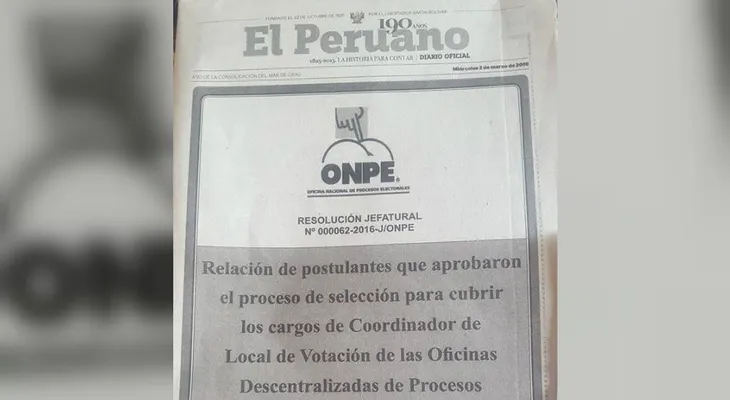Diario oficial en Perú confunde el logo de la autoridad electoral con una caricatura ofensiva