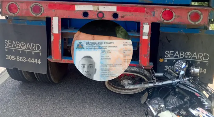 Muere motociclista haitiano al chocar contra una patana estacionada en Puerto Plata
