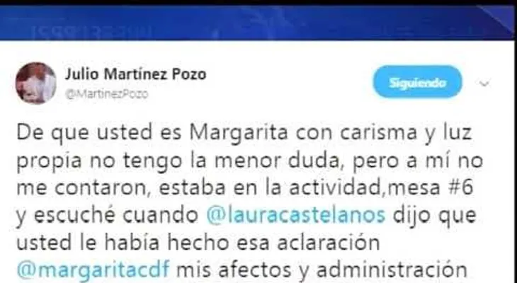 Margarita y Martínez Pozo se enfrentan 