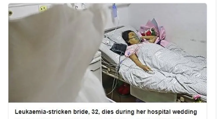 Una mujer con una enfermedad letal se muere en su propia boda