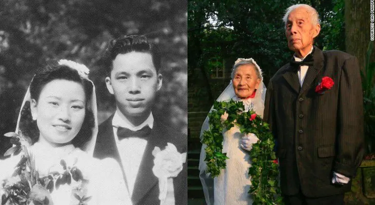 Pareja china revive su boda 70 años después
