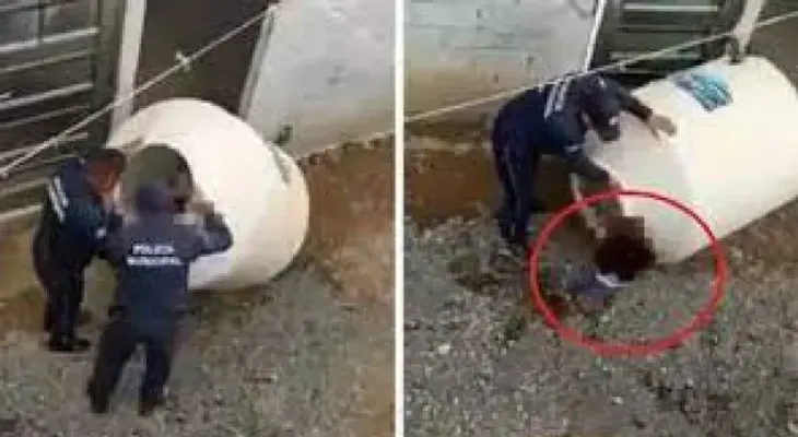 Detienen padres que metieron su hija de 5 años a un tinaco en Estado de México