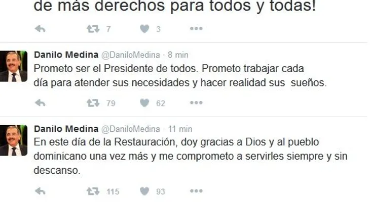 Danilo Medina dice que asume con humildad el honor de servirles al país siempre