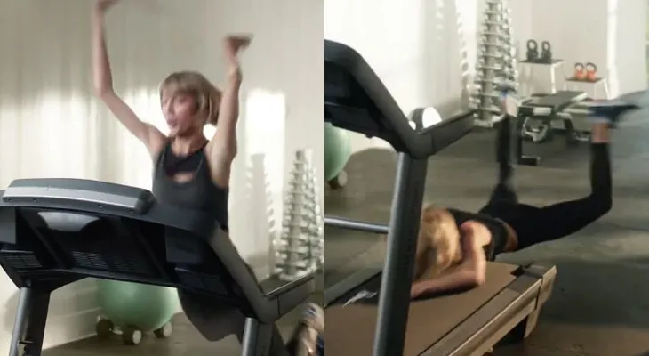 Taylor Swift se cae de cara haciendo ejercicio... para Apple