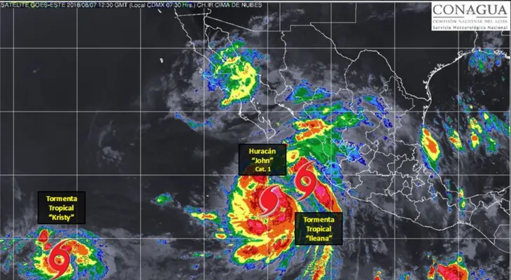 El huracán John y la tormenta tropical Ileana amenazan a México: se esperan tormentas eléctricas