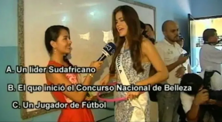 Aspirante a Miss Colombia confunde a Mandela con creador de concurso de belleza