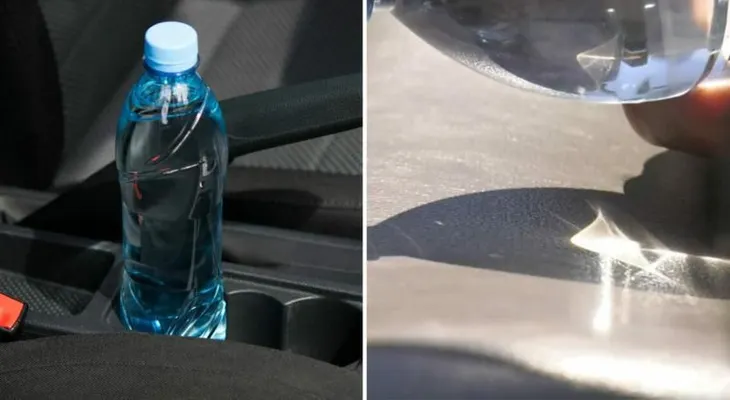 Cuidado: Dejar una botella de agua dentro del coche puede provocar un incendio