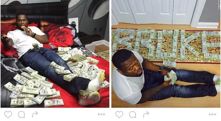 50 Cent admite que posó con dinero falso
