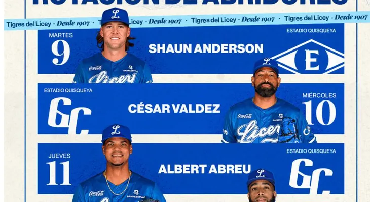 Licey anuncia rotación para esta semana