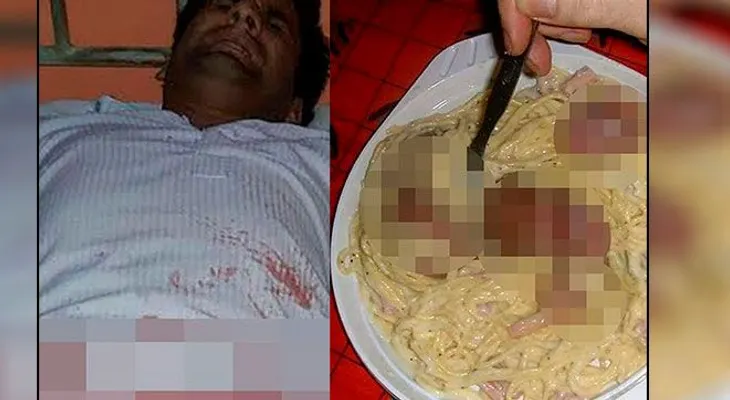 Mujer le corta el bimbolo a su esposo y lo preparó con espaguetis