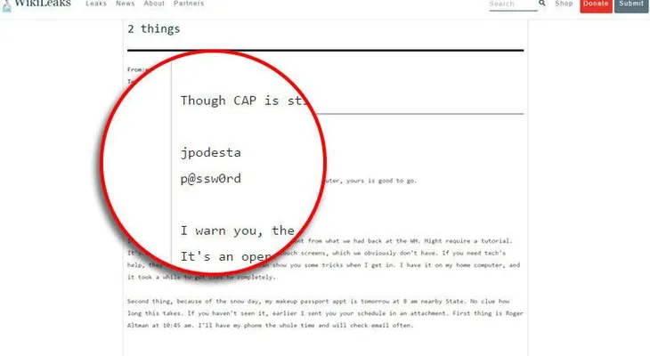 WikiLeaks revela la "sencilla" contraseña del correo electrónico de Podesta