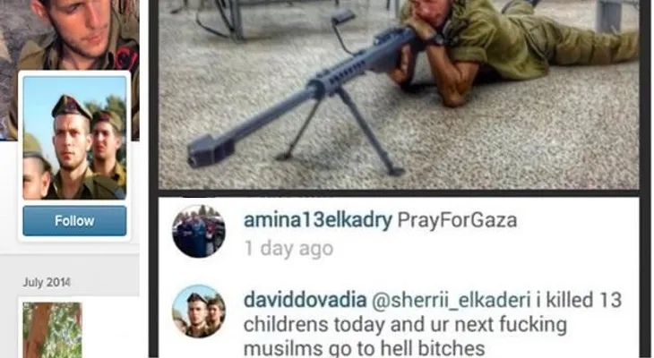 Foto: Soldado israelí presume en Instagram de haber matado a 13 niños palestinos 