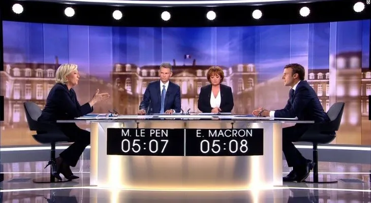 Guerra de palabras en el último debate entre Le Pen y Macron