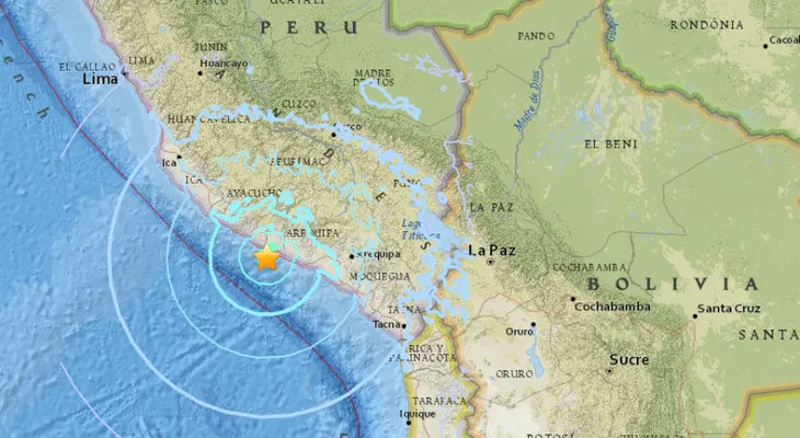 Sismo de magnitud 6,4 sacude el sur de Perú