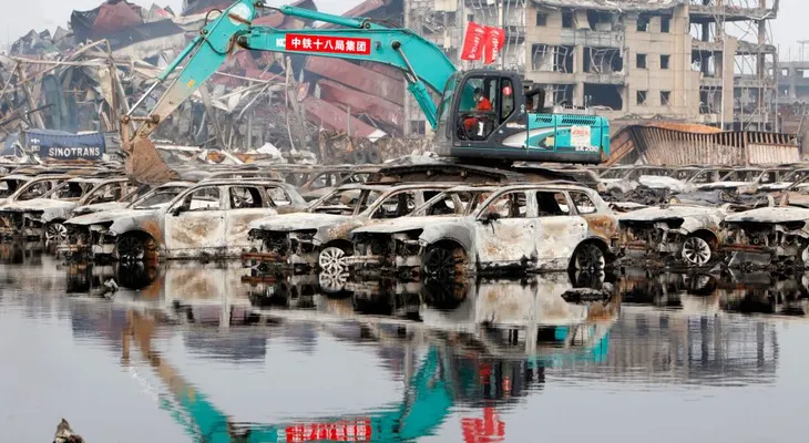 Se registran cuatro incendios en el lugar de las explosiones en Tianjin