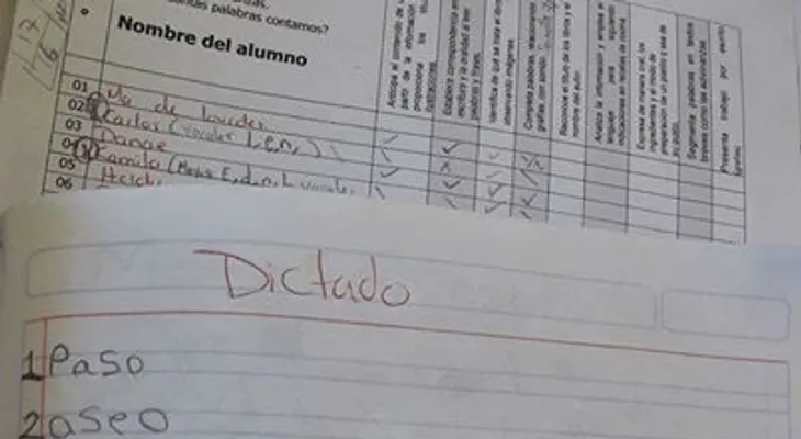El dictado del profesor a un niño de seis años que se viraliza