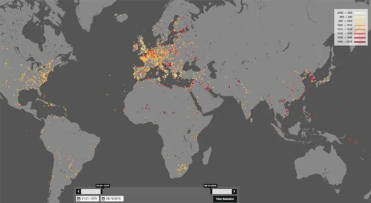 Todas las batallas del mundo de los últimos 4.000 años, reunidas en un impresionante mapa