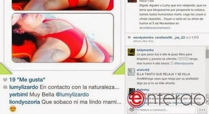 Lumy Lizardo  tuvo "un lío" por sus "sobacos"
